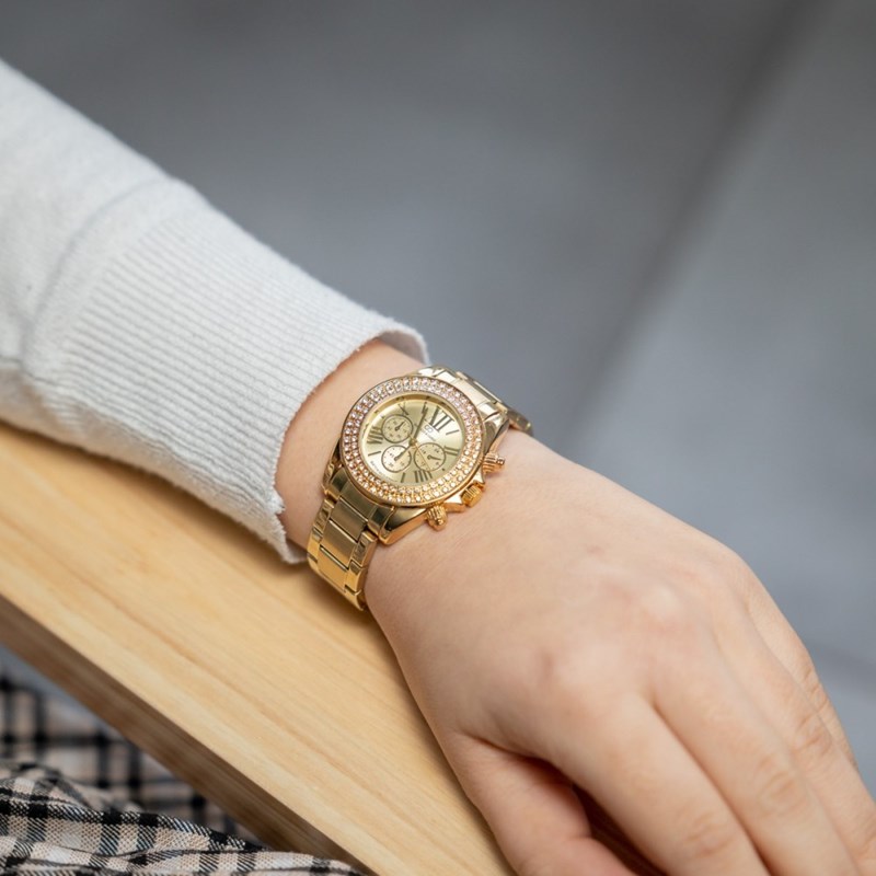 Joli Coffret Montre Femme Acier Strass GIORGIO
