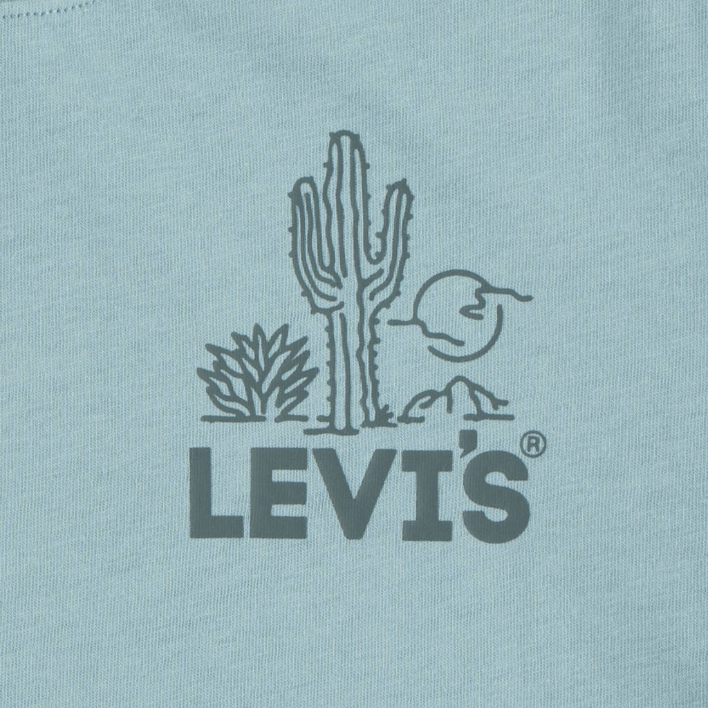 T-shirt met backprint blauwgroen