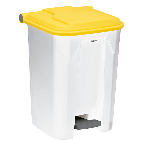 ROSSIGNOL Poubelle à pédale haccp 50 L Utilo blanc/jaune