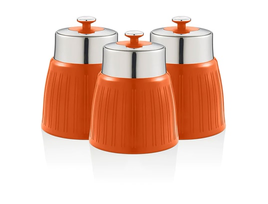 SWAN - Boîte alimentaire Swka1024on retro set 3 boîtes de rangement cuisine 1,2l herm...