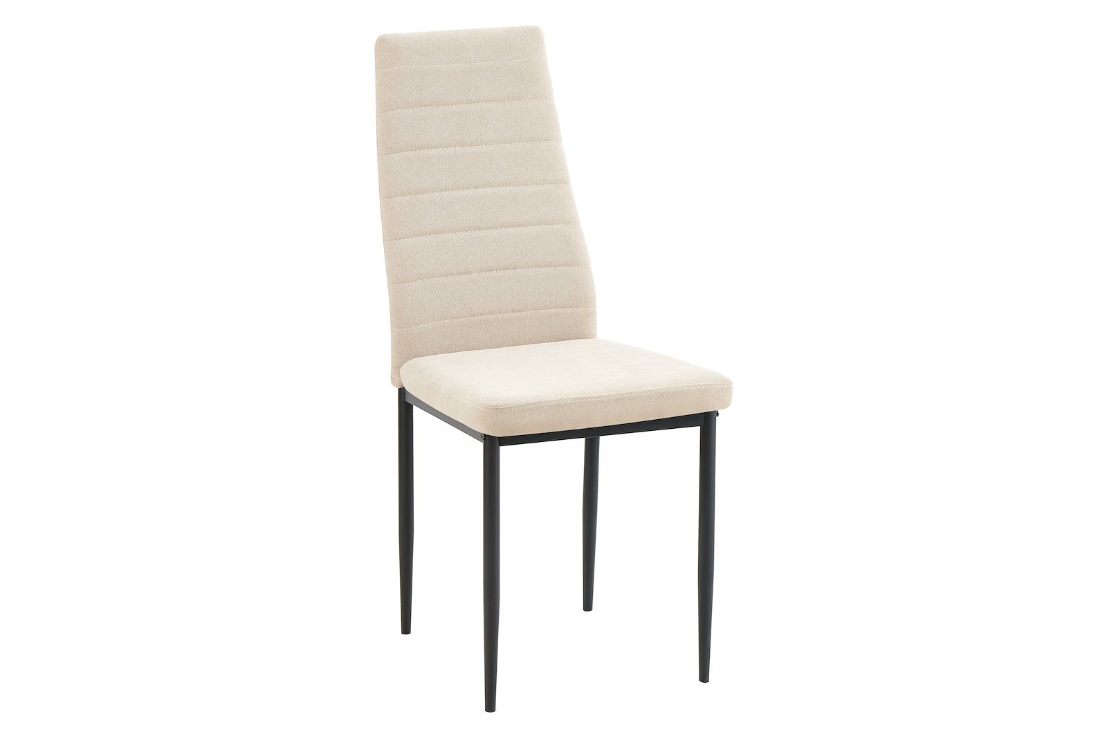 Bari spisestol Sortlakkert metall, stoff Lino 25  Beige