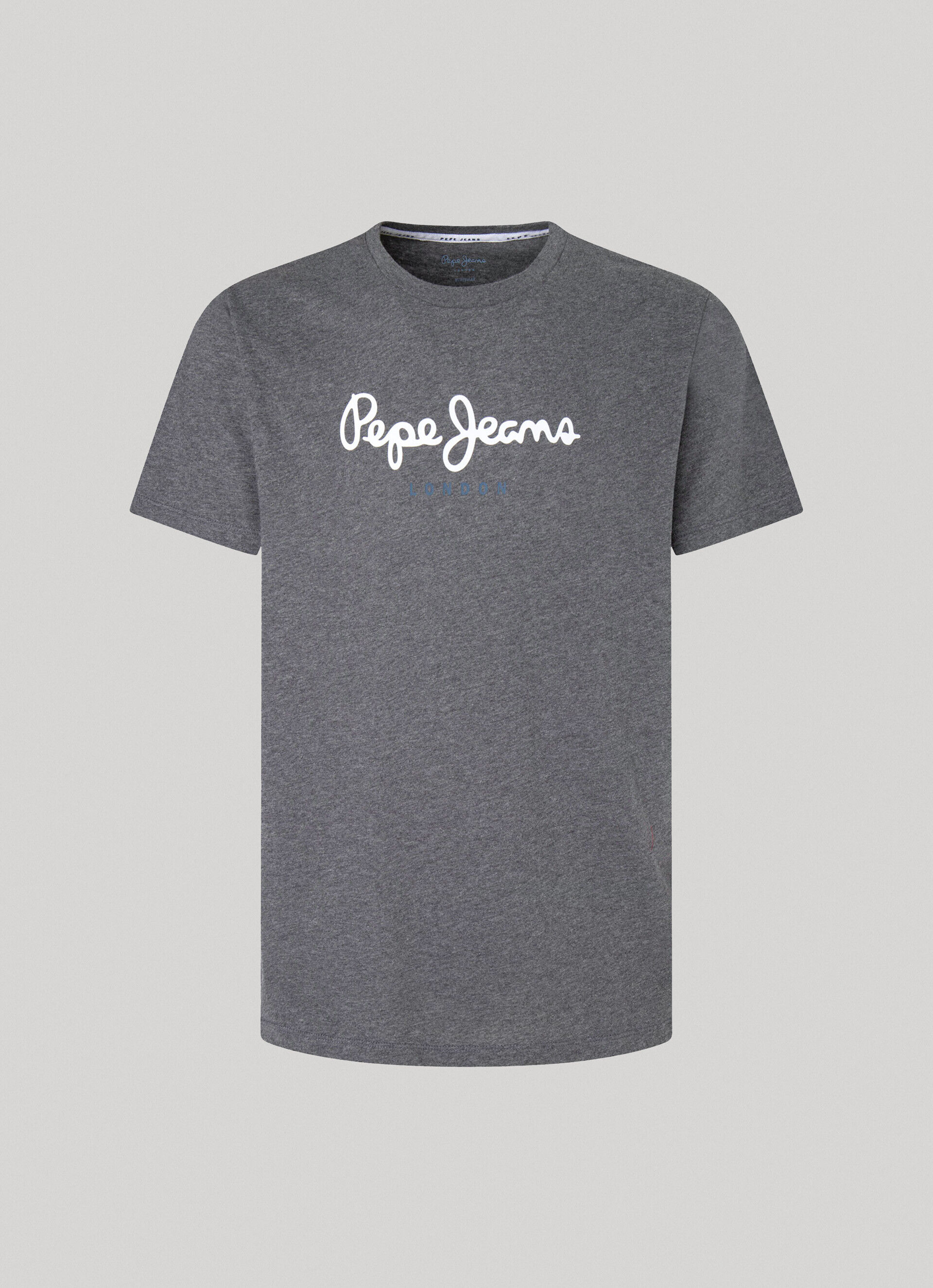 Camiseta de algodão com logotipo estampado - cinza escuro