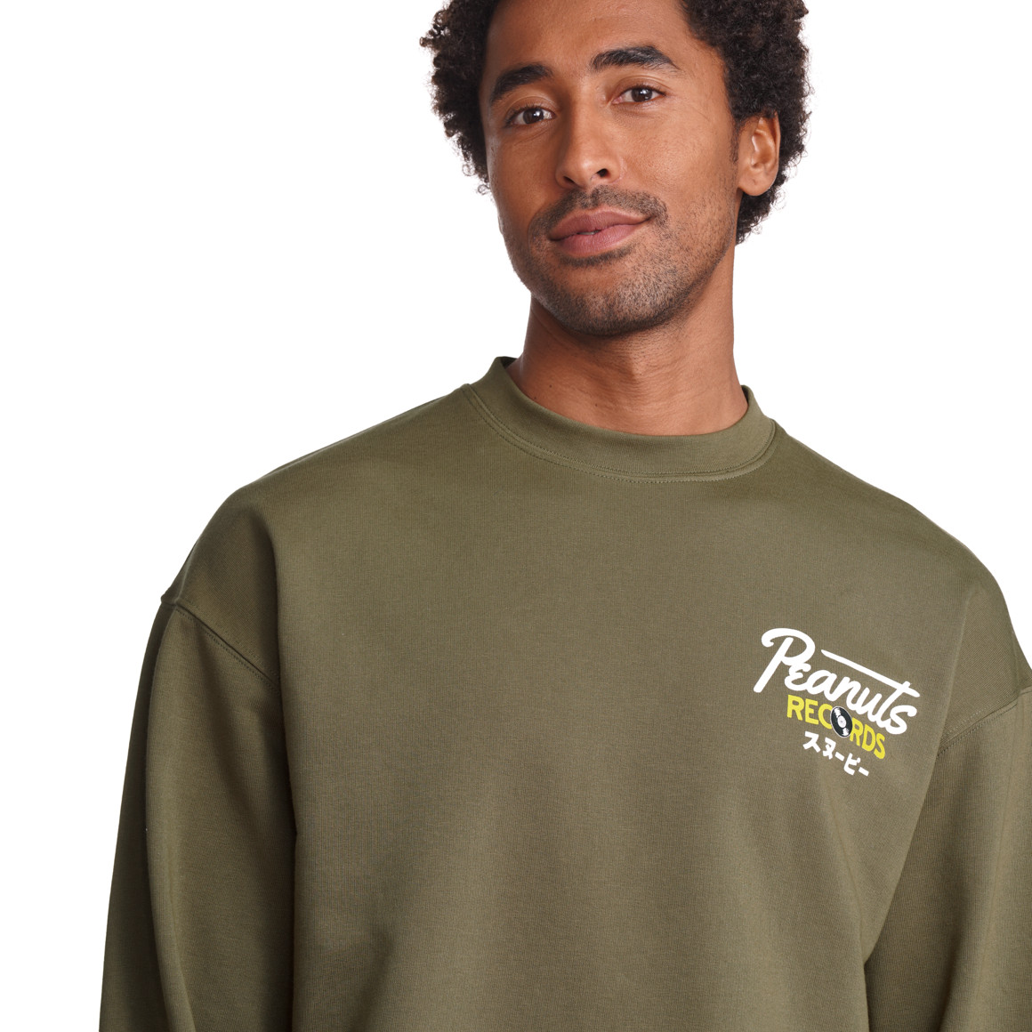 Jonas Nielsen Peanuts Sweatshirt mit Rückenprint dunkeloliv