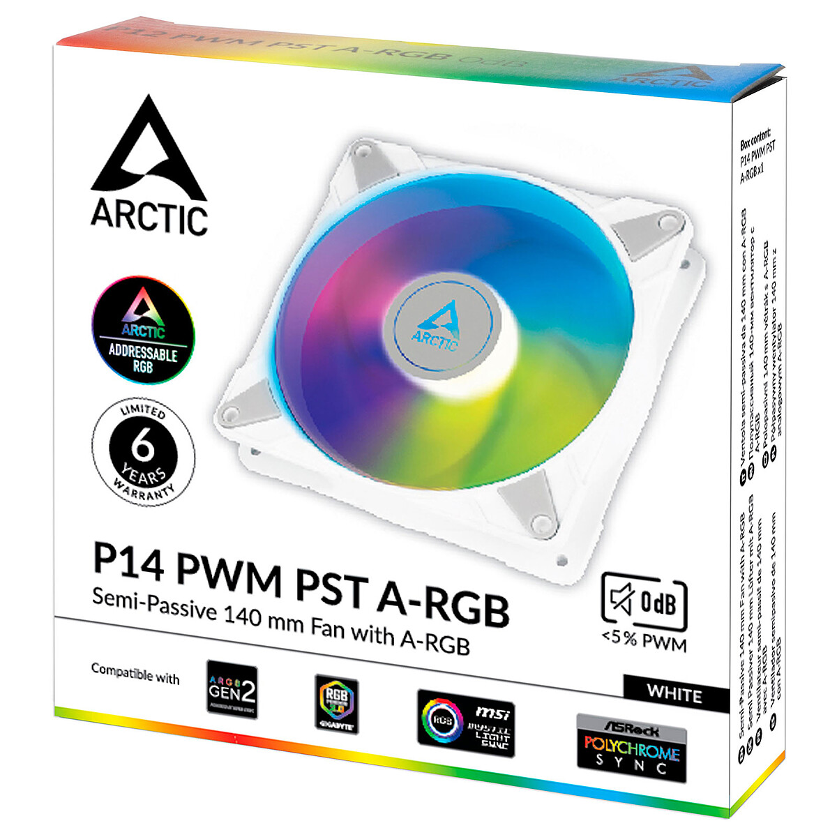 Arctic P14 PWM PST A-RGB 0dB (Blanc)