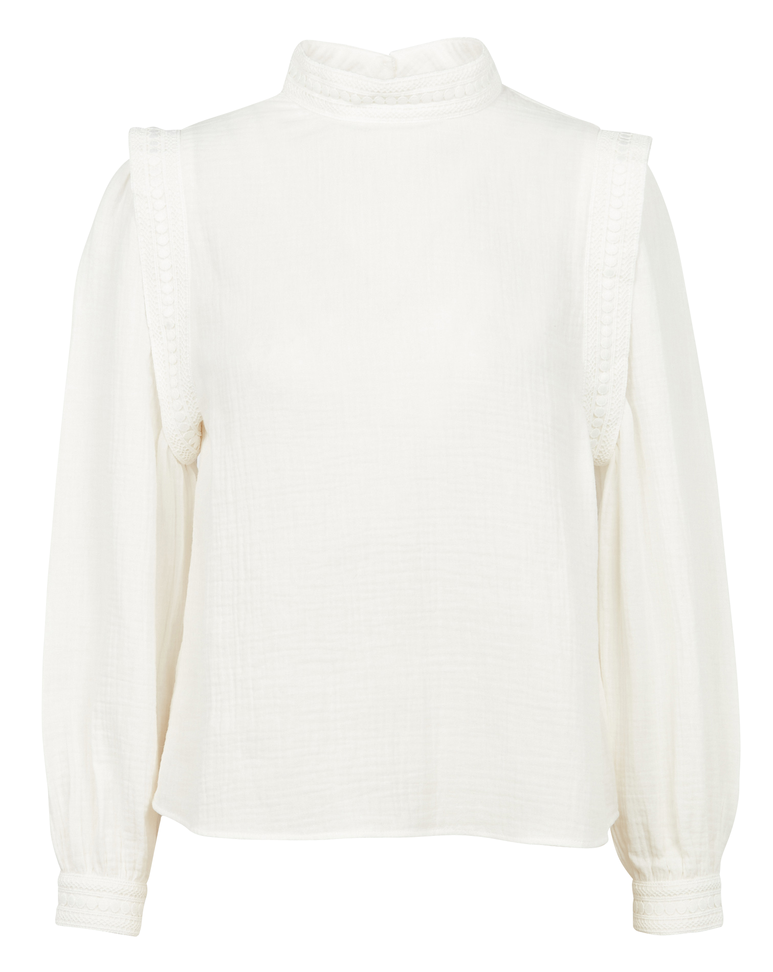 LE FORTUNY - Top col montant en coton biologique | Blanc