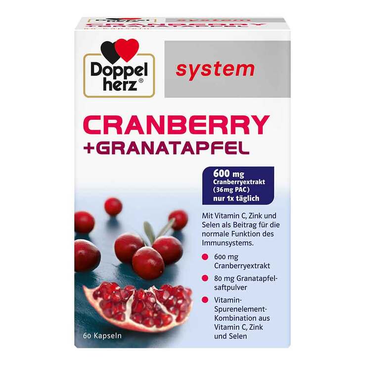 Doppelherz system Cranberry+Granatapfel Kapseln, 60 St