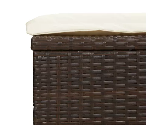 Transat avec toit pliable marron 213x63x97 cm résine tressée