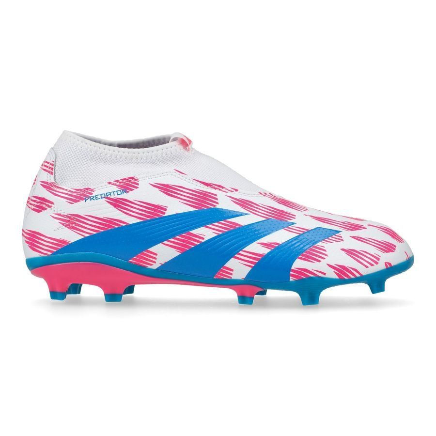 adidas Predator League Laceless FG Reemergence - Blanc/Bleu/Rose Enfant