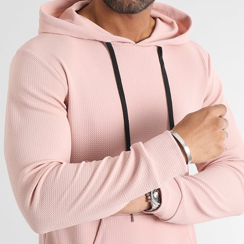 Sweat Capuche Texturé Waffle 0616 Rose