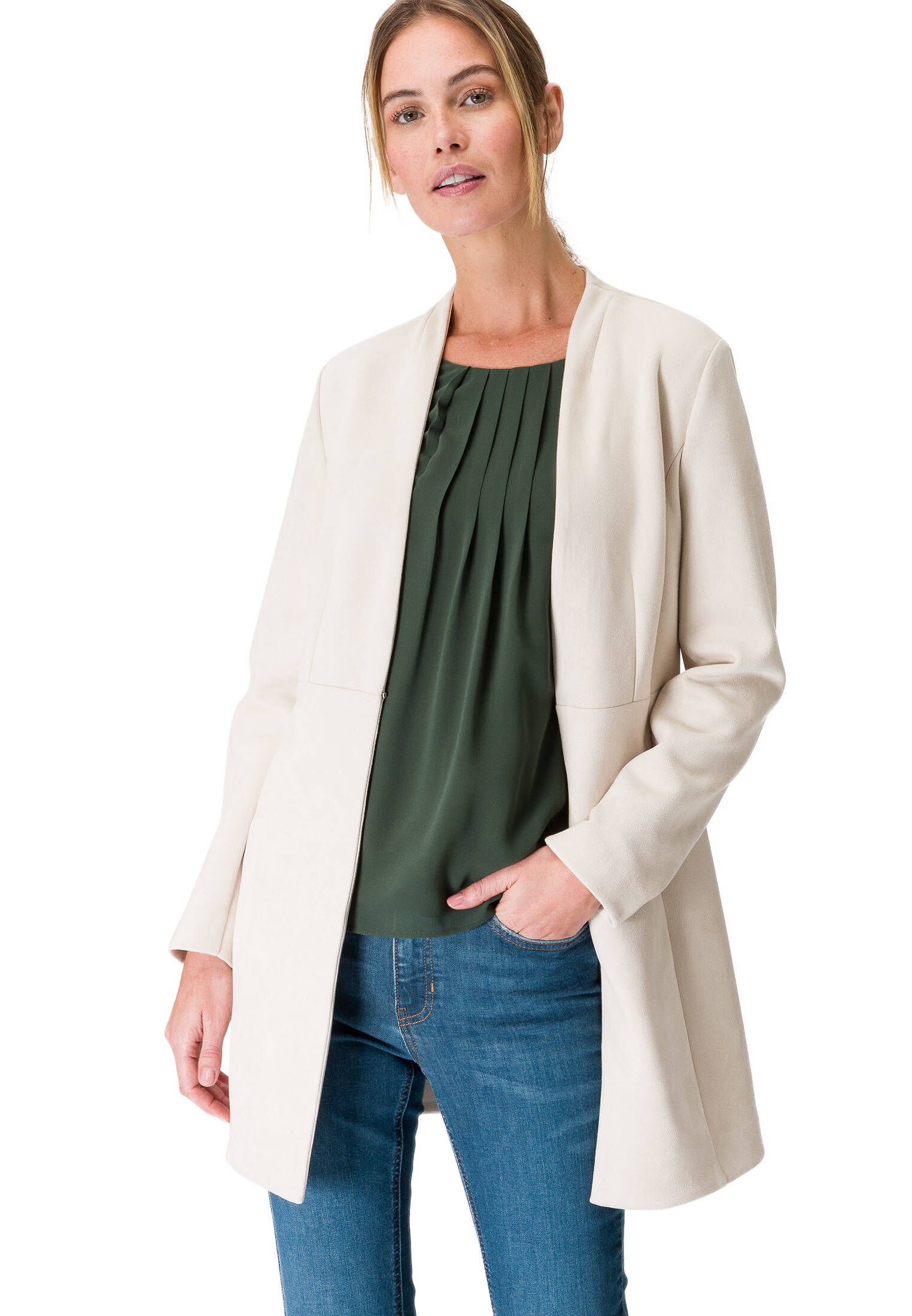 zero| Damen Sweatblazer Long-Style
