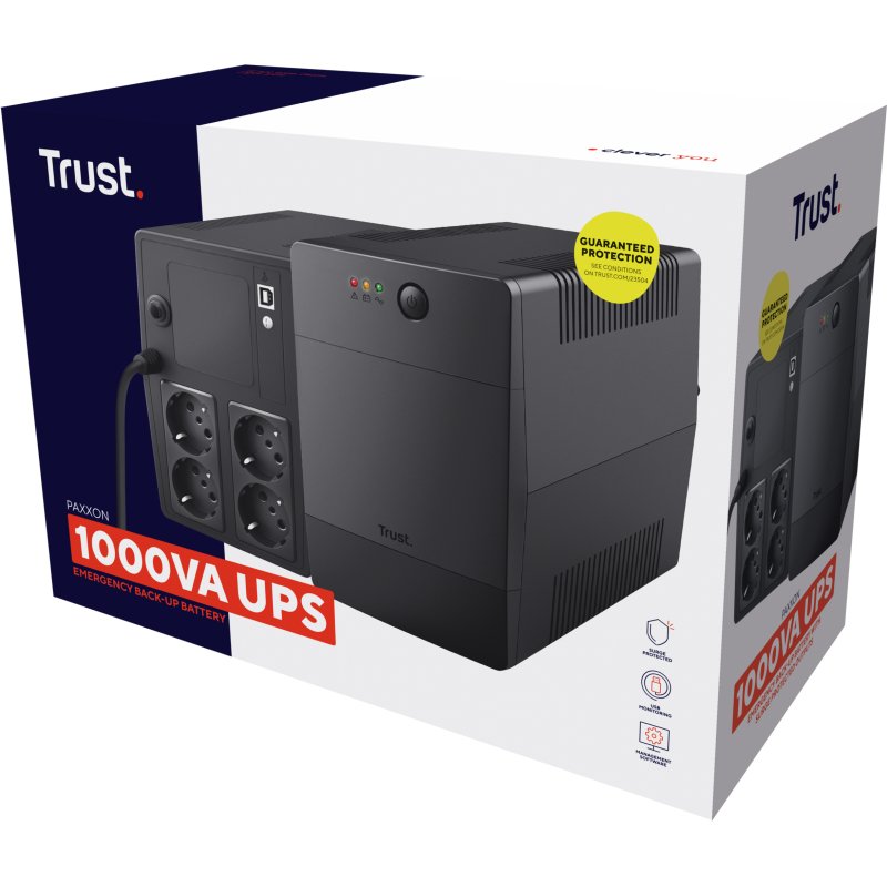 Trust Paxxon alimentation d'énergie non interruptible 1 kVA 600 W 4 sortie(s) CA