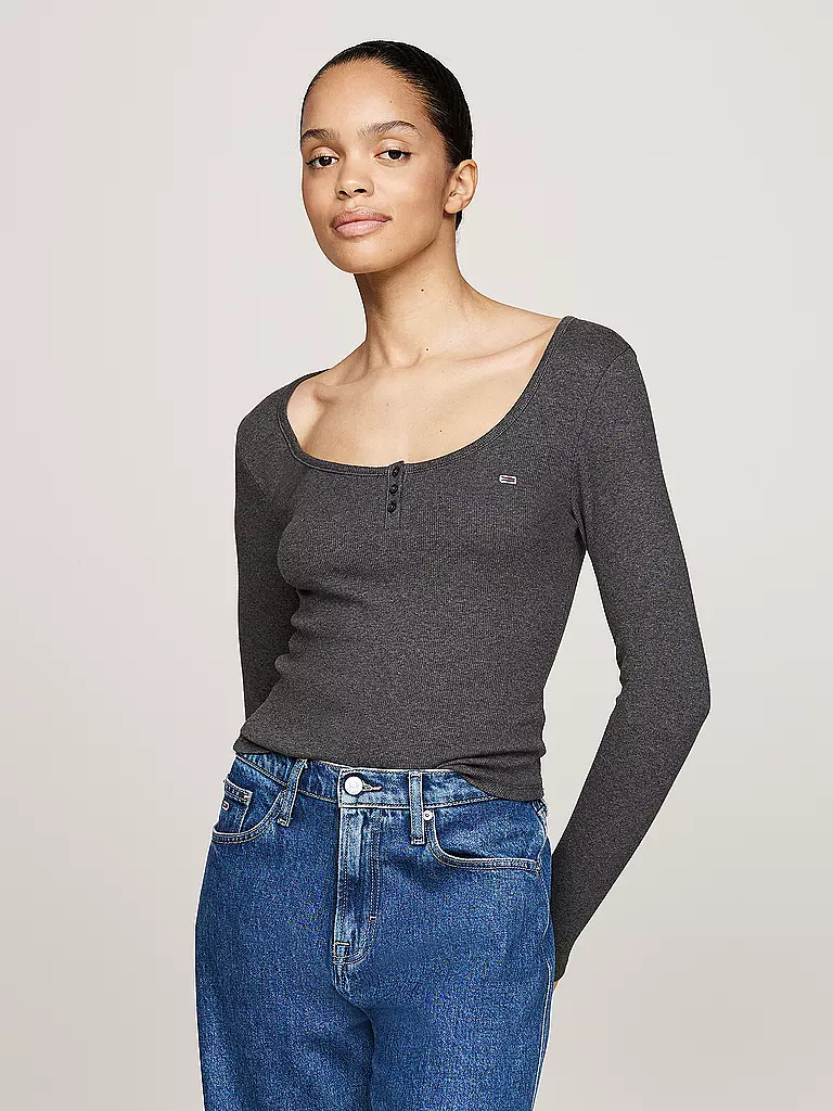 TOMMY JEANS Langarmshirt grau