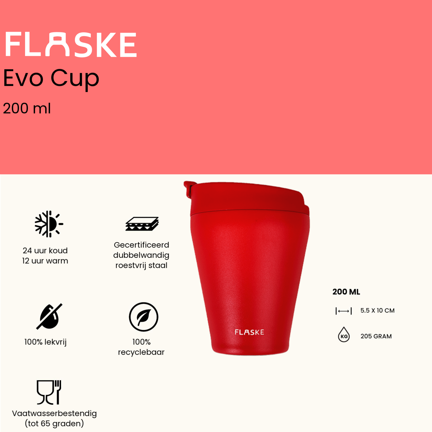 FLASKE 200 ml RVS Koffiebeker to Go - Chilly