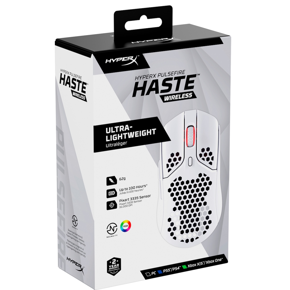 HyperX Pulsefire Haste Wireless gamingmus (hvit)