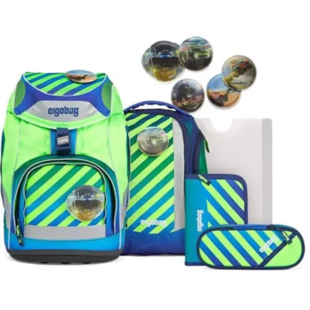 ergobag PACK Set TruckBär Neo Edition, ergonomischer Schulrucksack, Set 6-teilig
