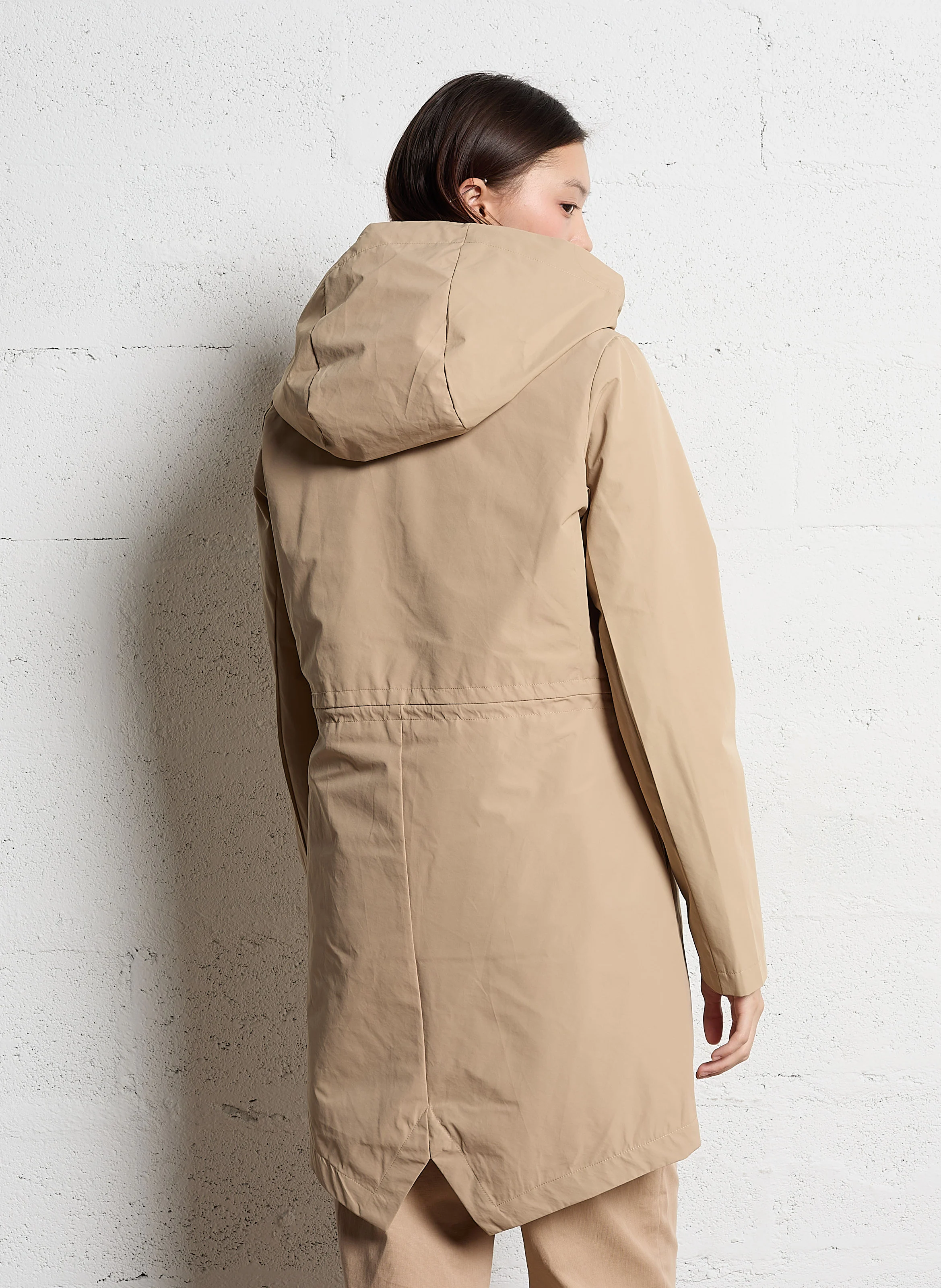 VALENE - Parka déperlante droite | Beige
