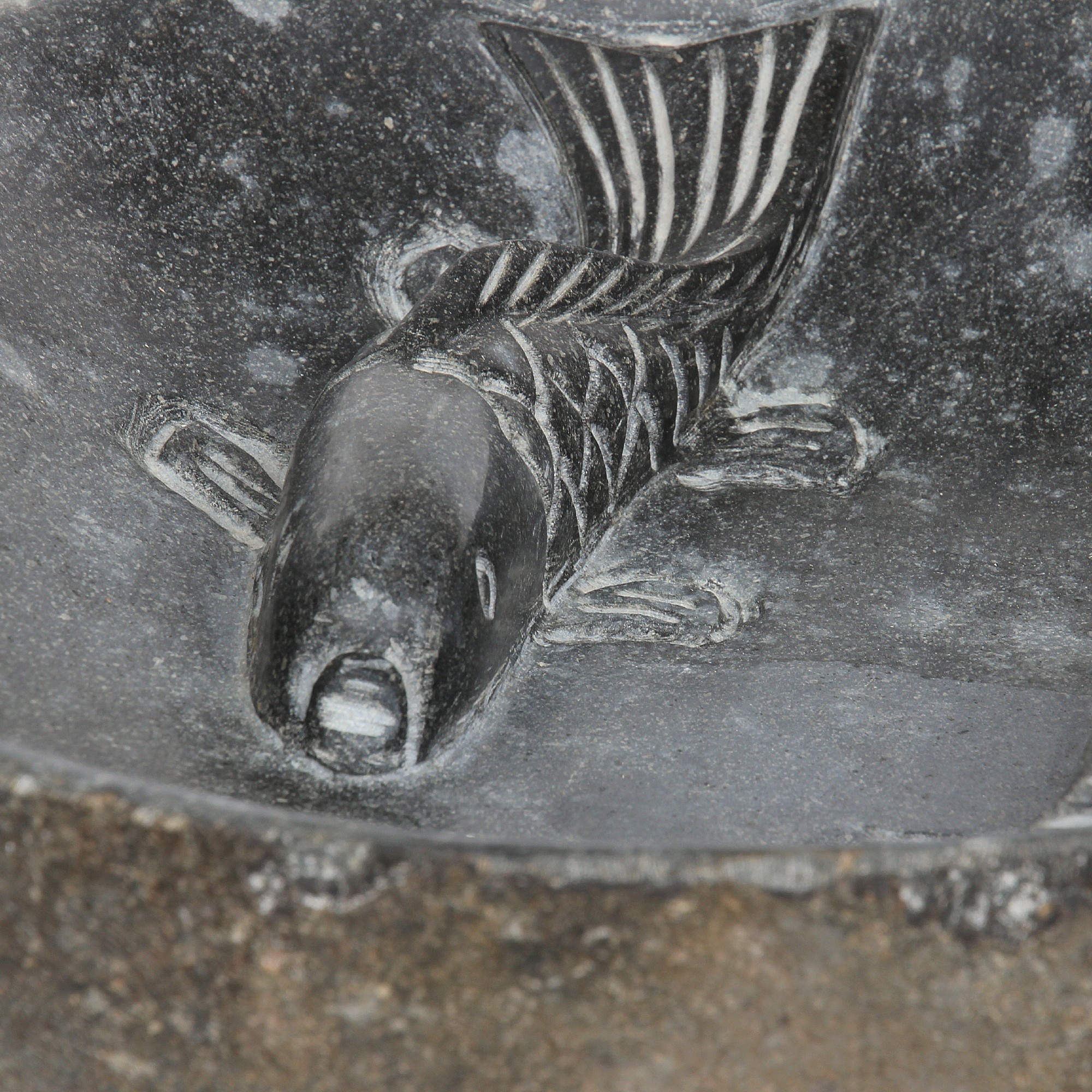 Vogeltränke 'Fisch', grau, Ø 45 cm, H 11 cm günstig bestellen