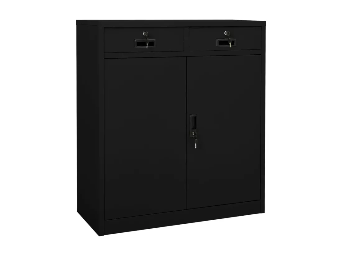 Armoire de bureau Noir 90x40x102 cm Acier