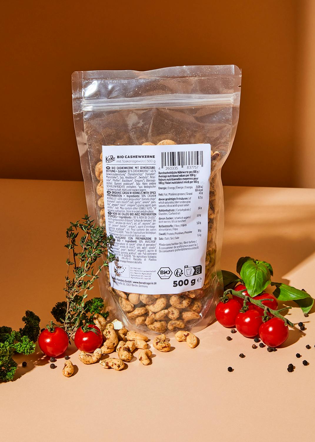 Bio Cashewkerne mit Toskanagewürz 500 g