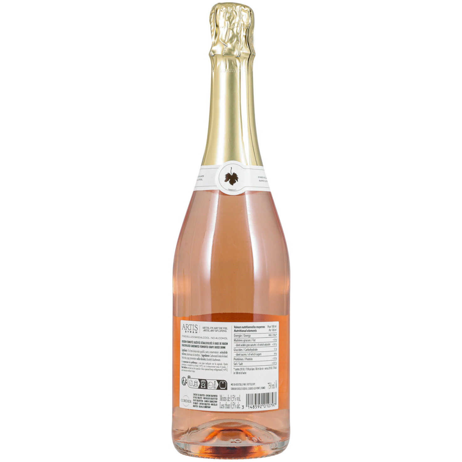 Artis Vin de France Rose Sparkling Syrah, alkoholfrei -75cl