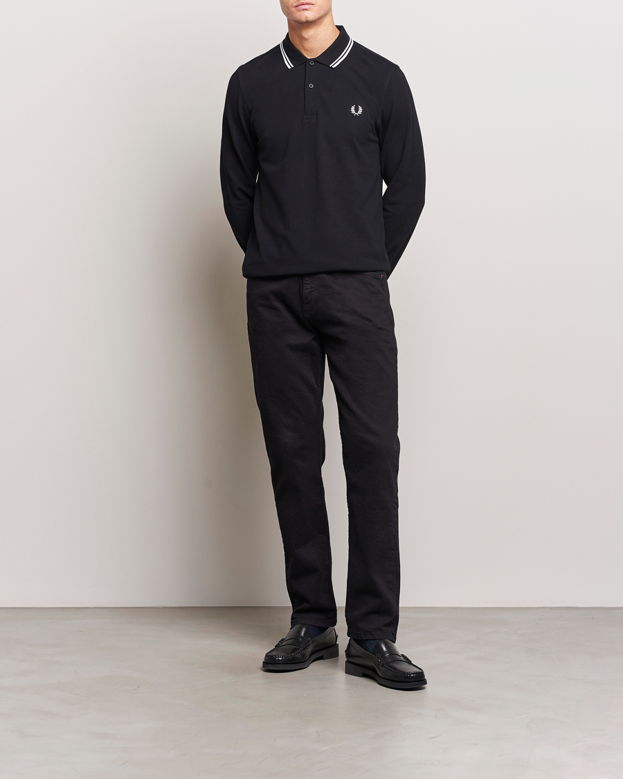 Fred Perry Long Sleeve Twin Tipped Shirt Black
