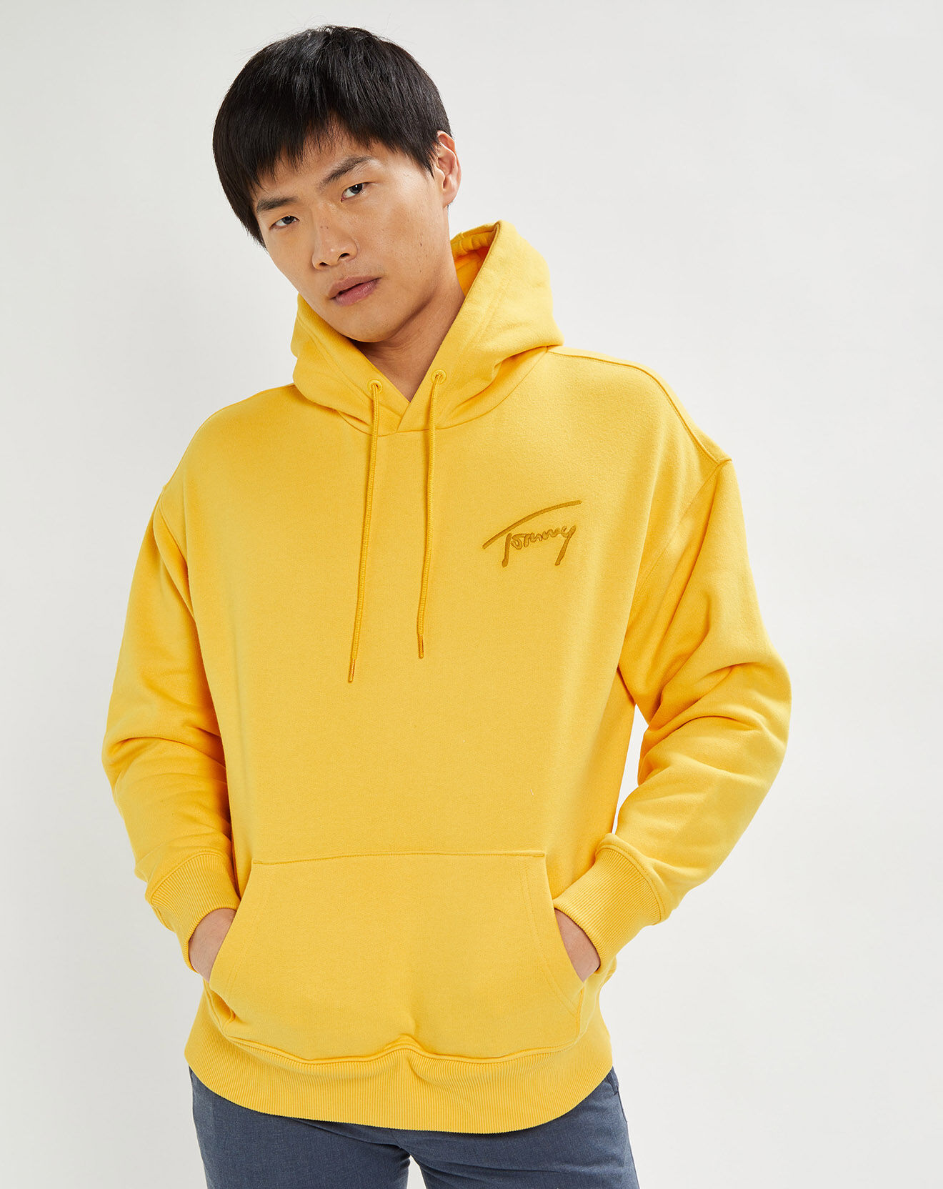Tommy Jeans Sweat à capuche Signature jaune