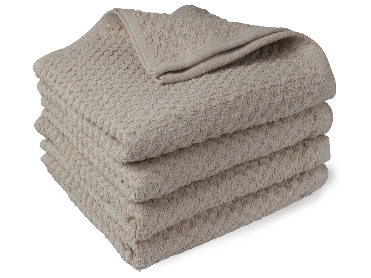 DoubleDry Popcorn 70 x 140 cm set van 3 handdoeken - taupe