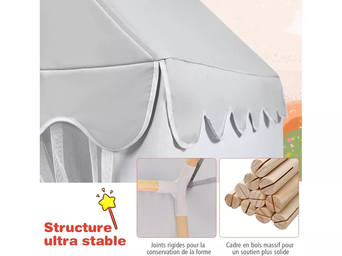 Tente de jeux pour enfants, cabane de style princesse en coton