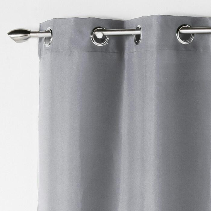 RIDEAU A OEILLETS 140X260CM ABSOLU GRIS