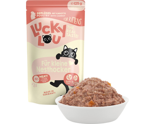 LuckyLou Kitten Natvoer voor Katten Gevogelte 125g