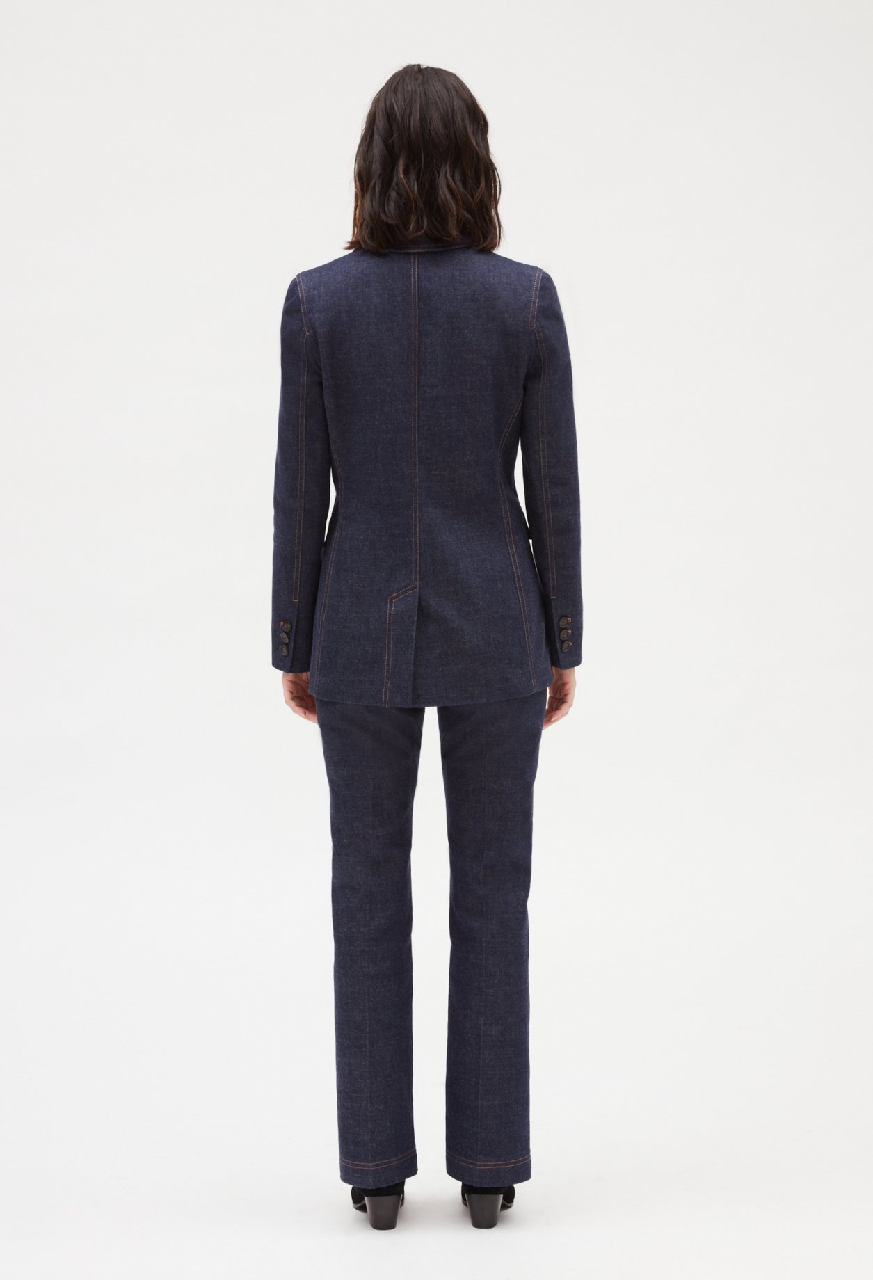 Veste tailleur denim brut