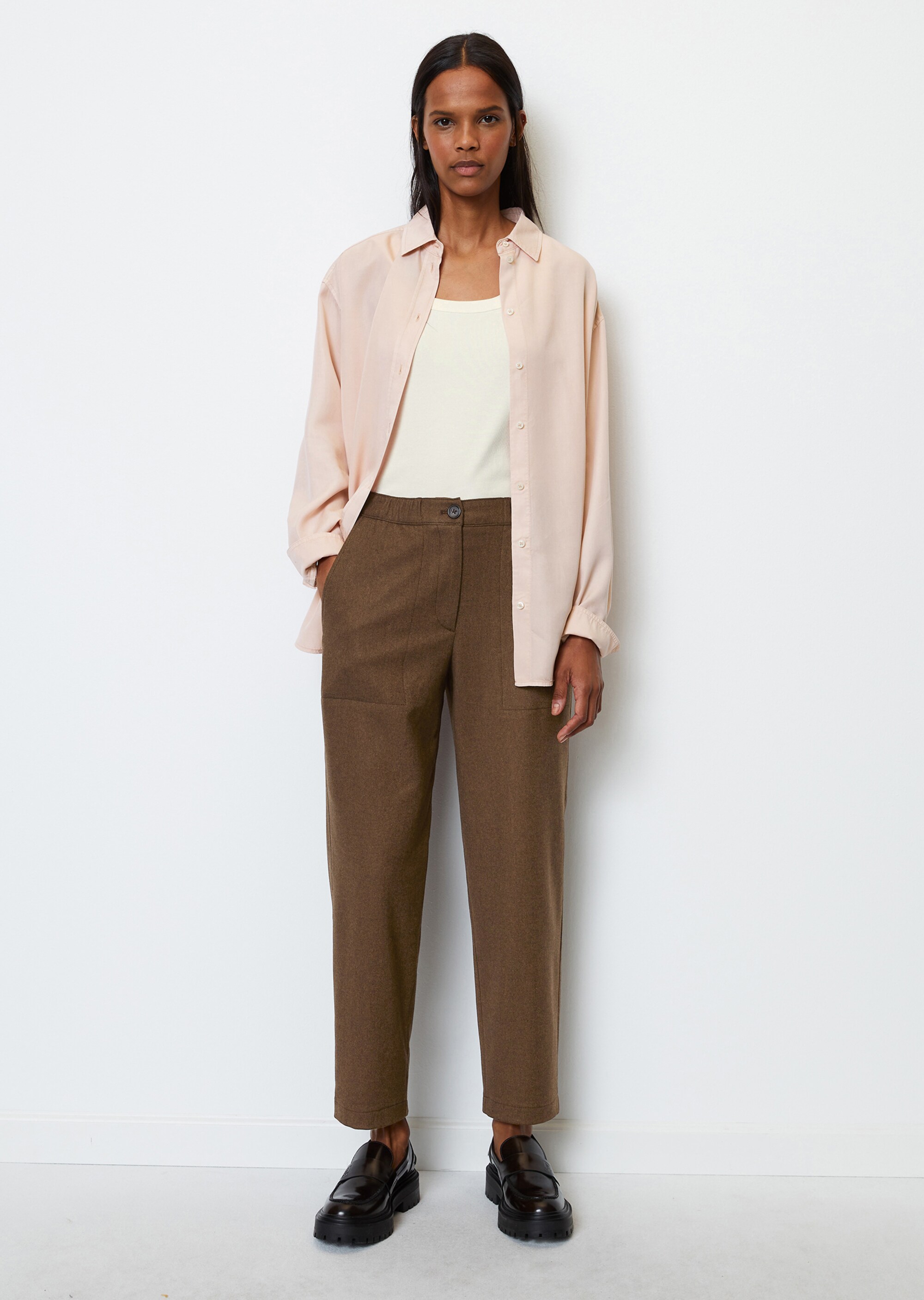 Elegante Cargo-Joggpants aus Viskose-Wolle-Mix