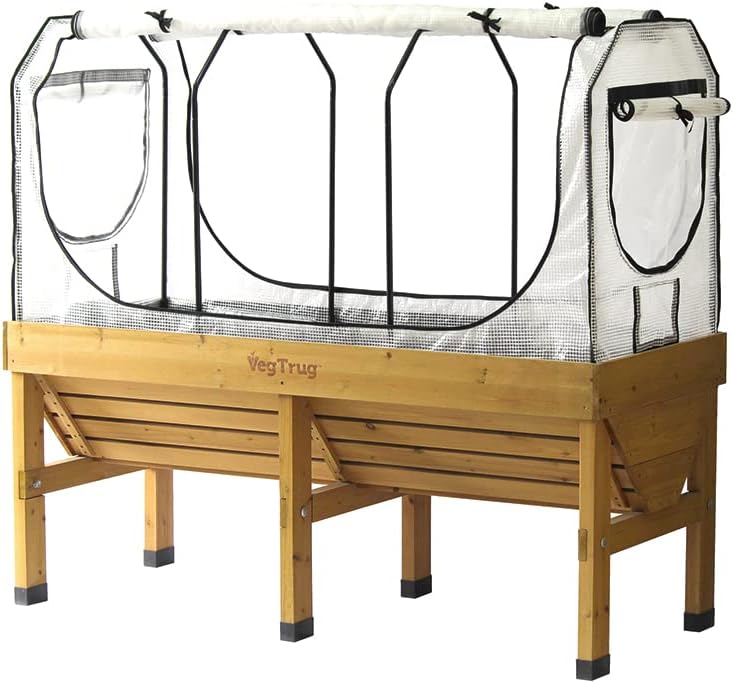 VegTrug Mittelgroßes Gewächshausgestell & Multiabdeckungs-Set, Weiß