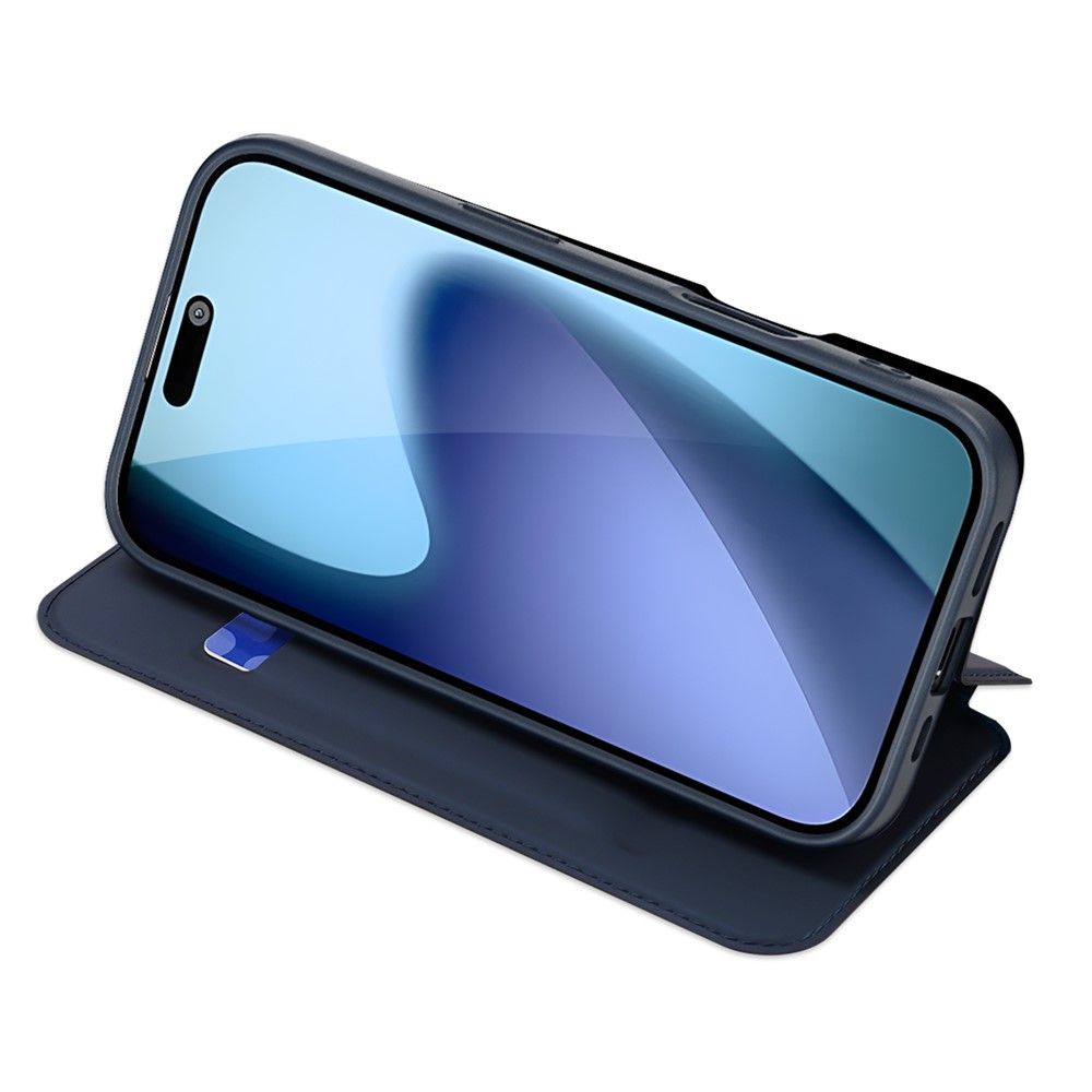 iPhone 17 Flip Wallet Cover Leder Tasche - Blau