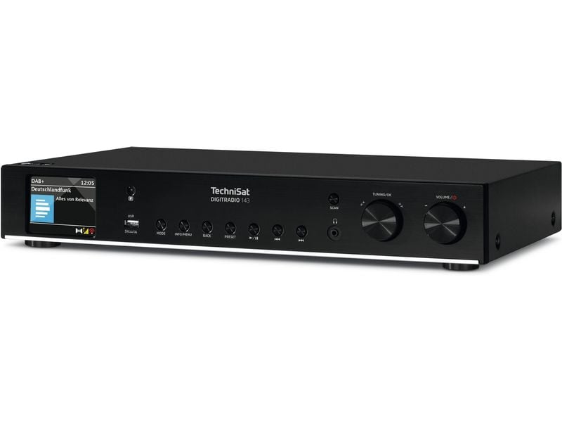 Technisat Radio-Tuner DigitRadio 143 V3 Schwarz HiFi-Komponente für DAB -Empfang mit Streamingfunktionen