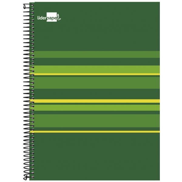 LiderPapel Caderno Espiral A4 Classic Liso Verde - BA32