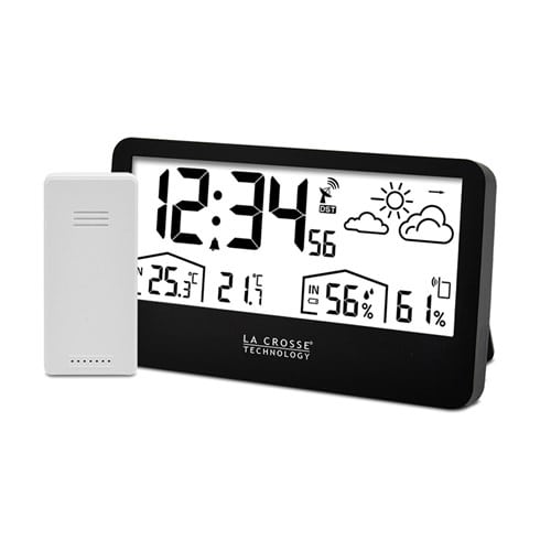 Station météo radio pilotée noire
