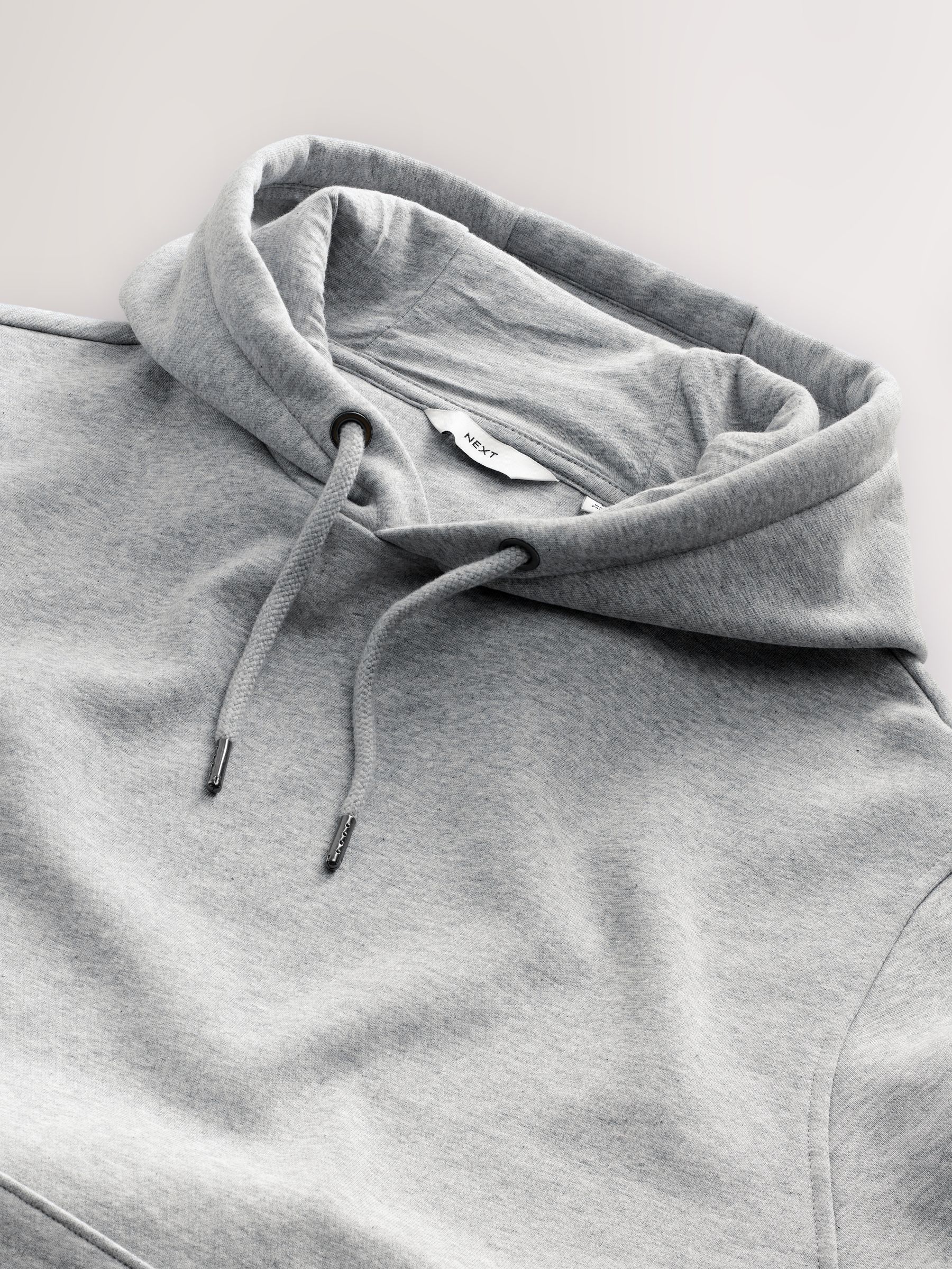 Grijs gemêleerd - Normale Pasvorm - Zwaargewicht Cotton Rich Jersey Hoodie