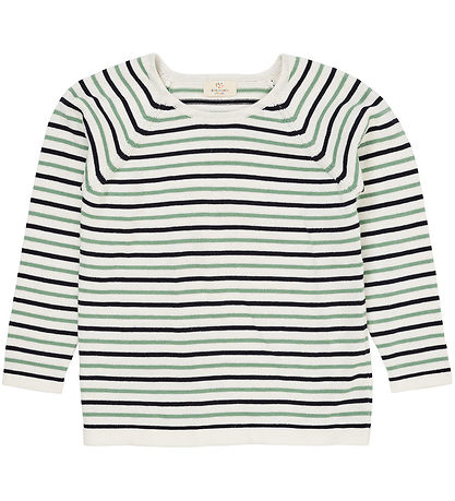 Copenhagen Colors Bluse - Strick - Cream Navy/Green Kamm