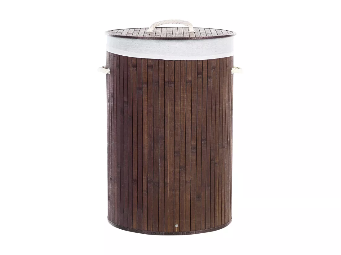 Panier en bambou teinte bois sombre 60 cm SANNAR