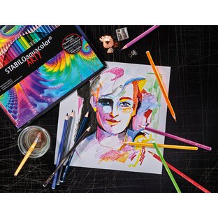 Crayon de couleur aquacolor 'ARTY', étui métallique