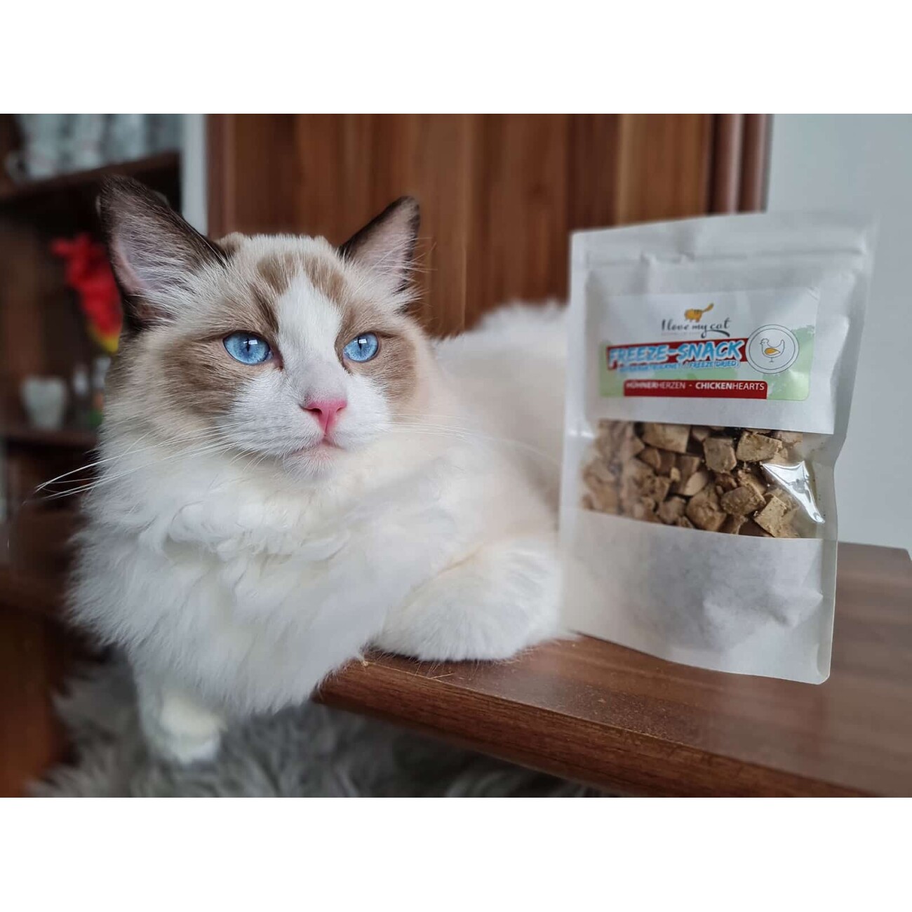 I love my cat Freeze-Snack für Katzen mit Hühnerherzen - 25g