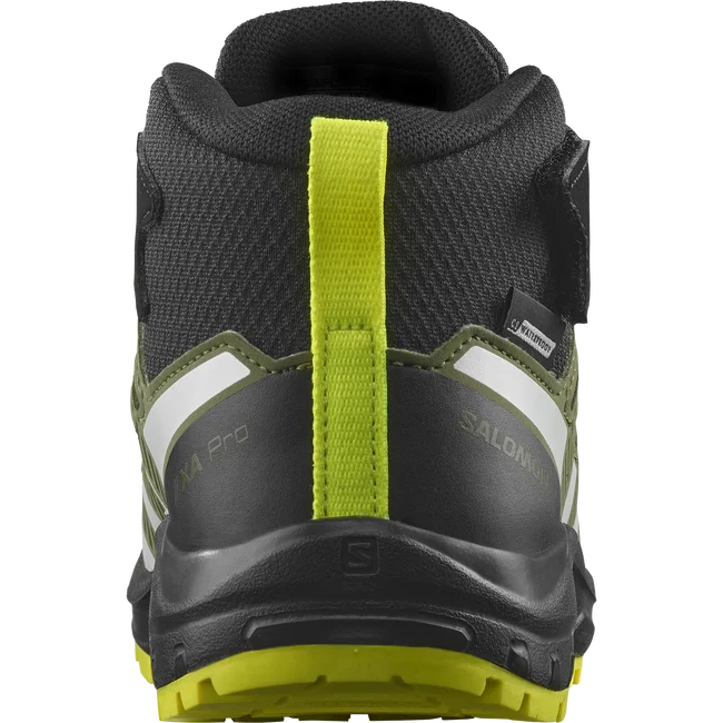XA PRO V8 MID CLIMASALOMON™ WATERPROOF  Junior - Schuhe Kids Black/DeepLichenGreen/SafetyYellow