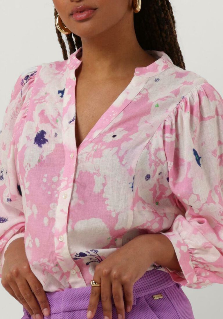 POM AMSTERDAM roze pom amsterdam blouse lilies pink