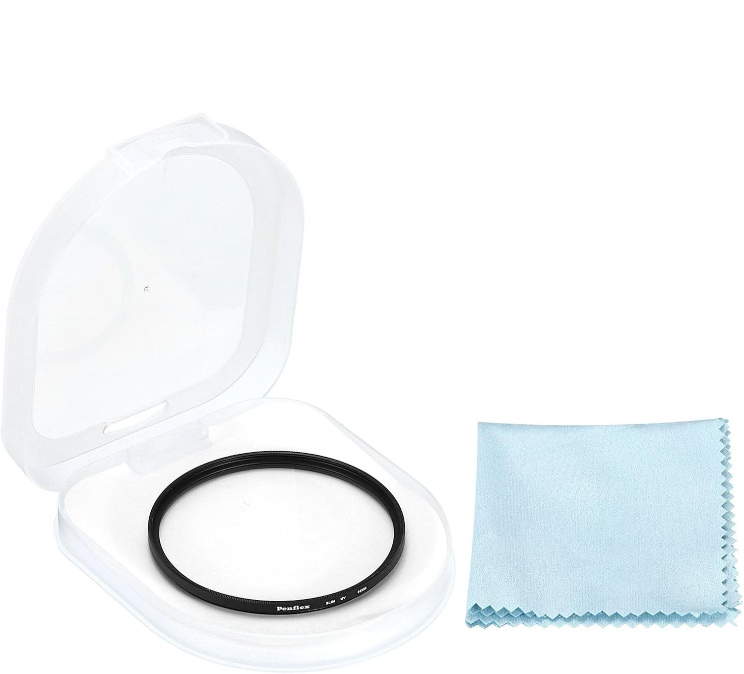 (Ø86mm) UV Klarschutzfilter für DSLR / SLR Kameras aus Aluminium inkl. Schutzhülle   Reinigungstuch (Slim) - Schwarz