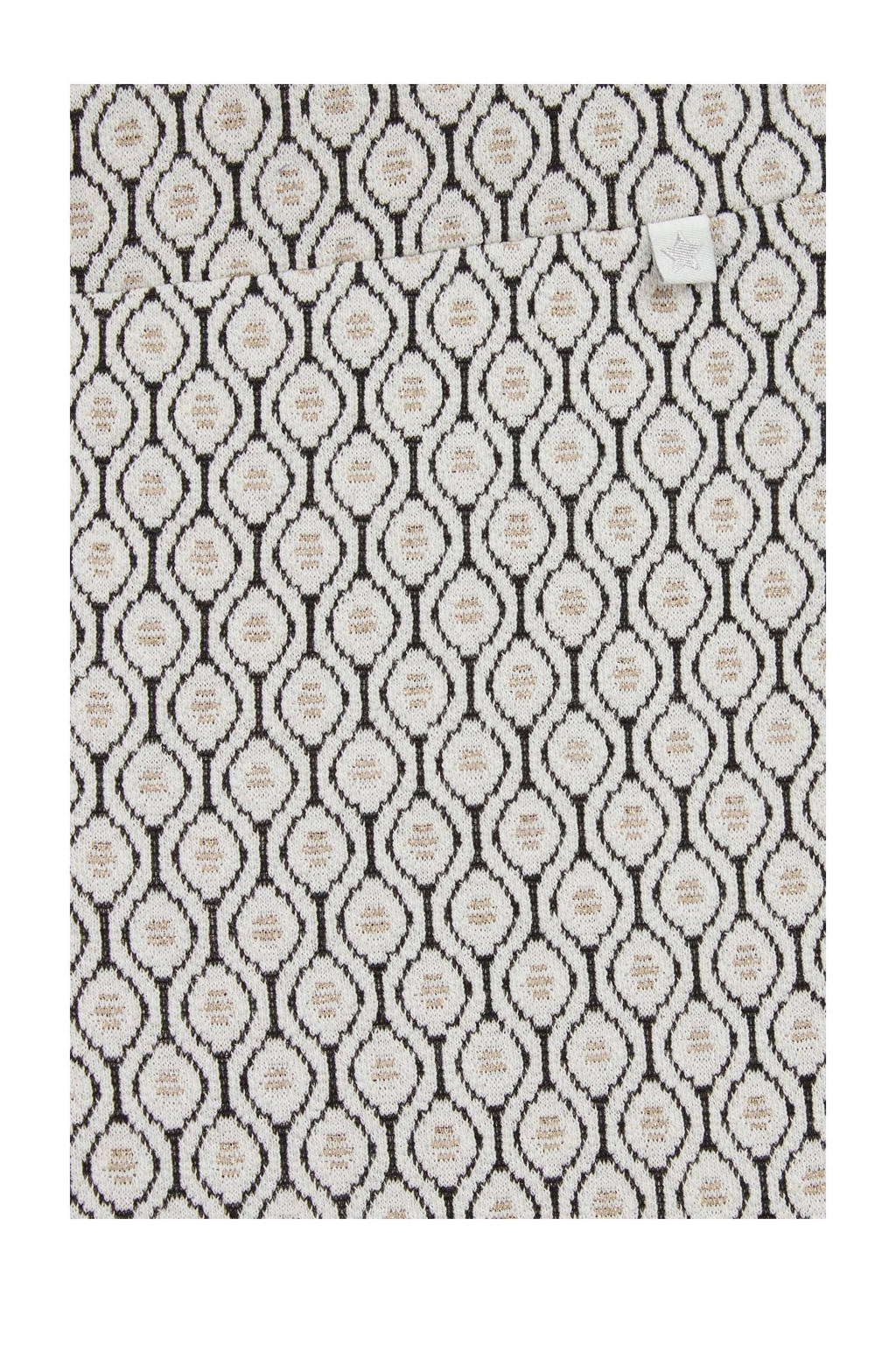WE Fashion flared broek met all over print blanc