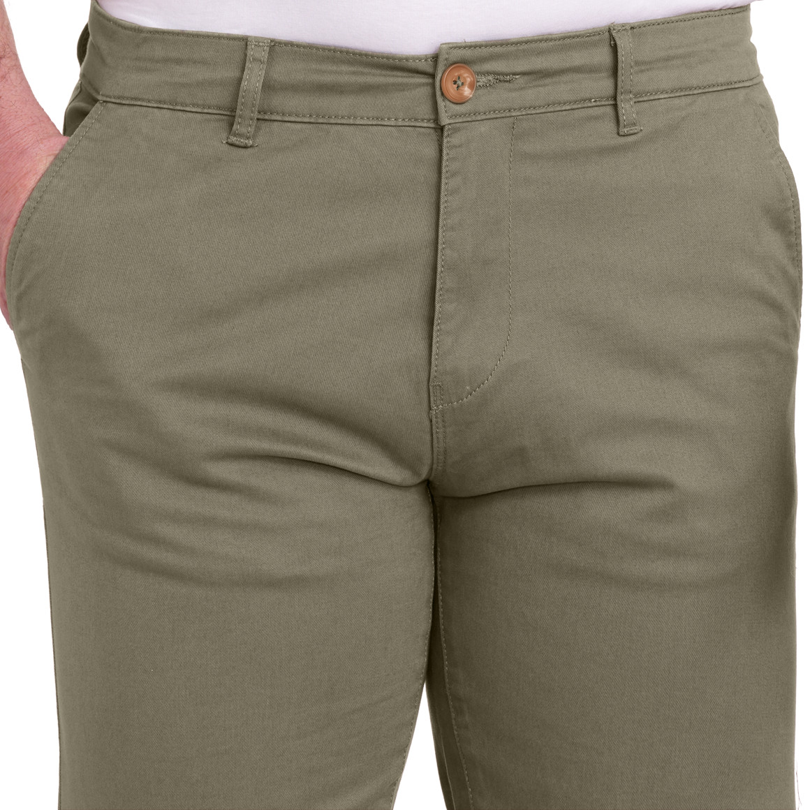 VanVaan Herren Chinohose in Unifarben dunkeloliv