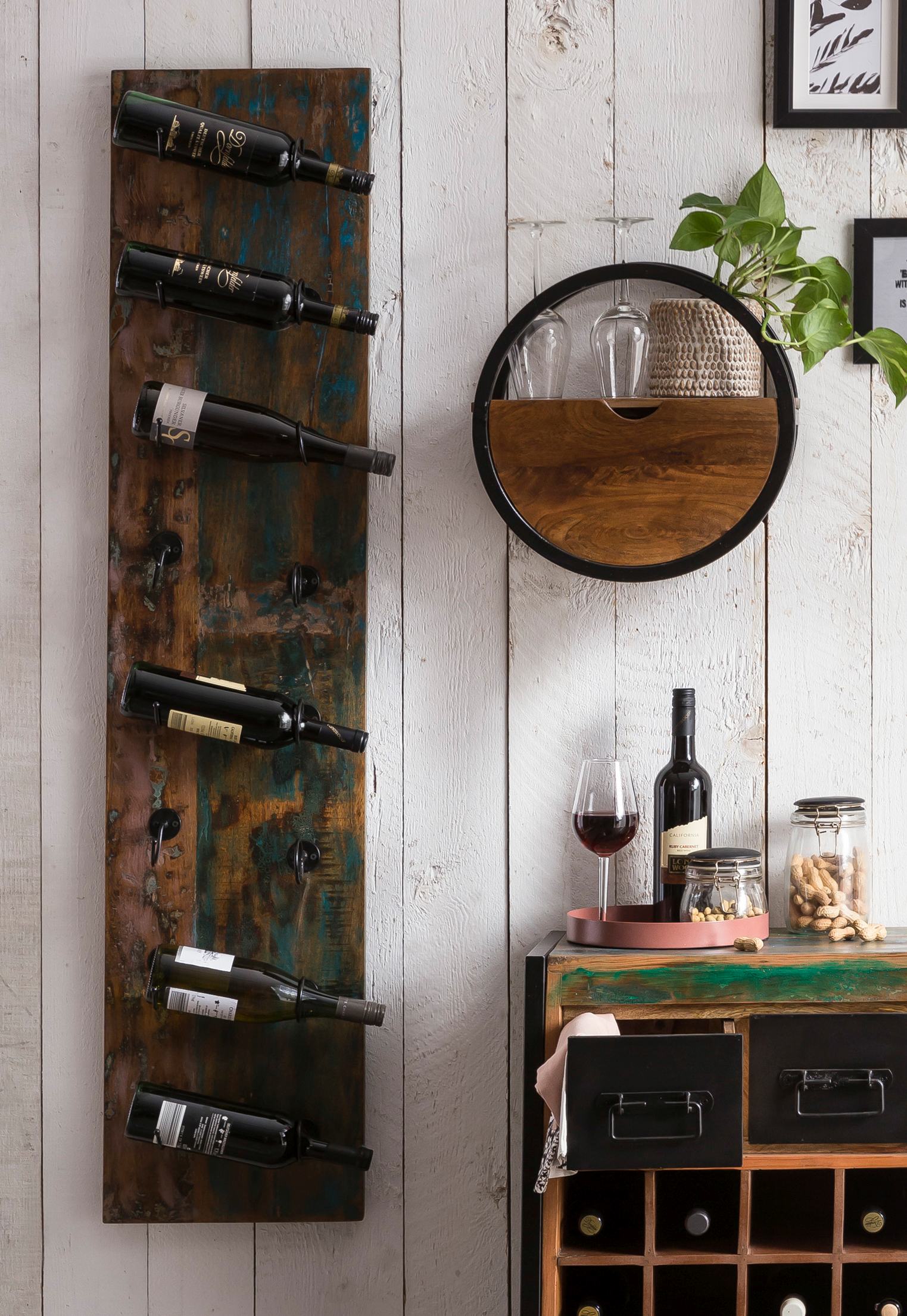 Wand Weinregal Altholz Flaschenregal Wandbar Weinflaschenhalter Flaschenhalter