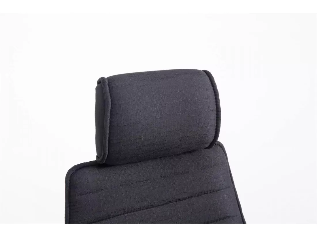 Chaise de bureau - Tissu & Métal chromé - Noir - Rako