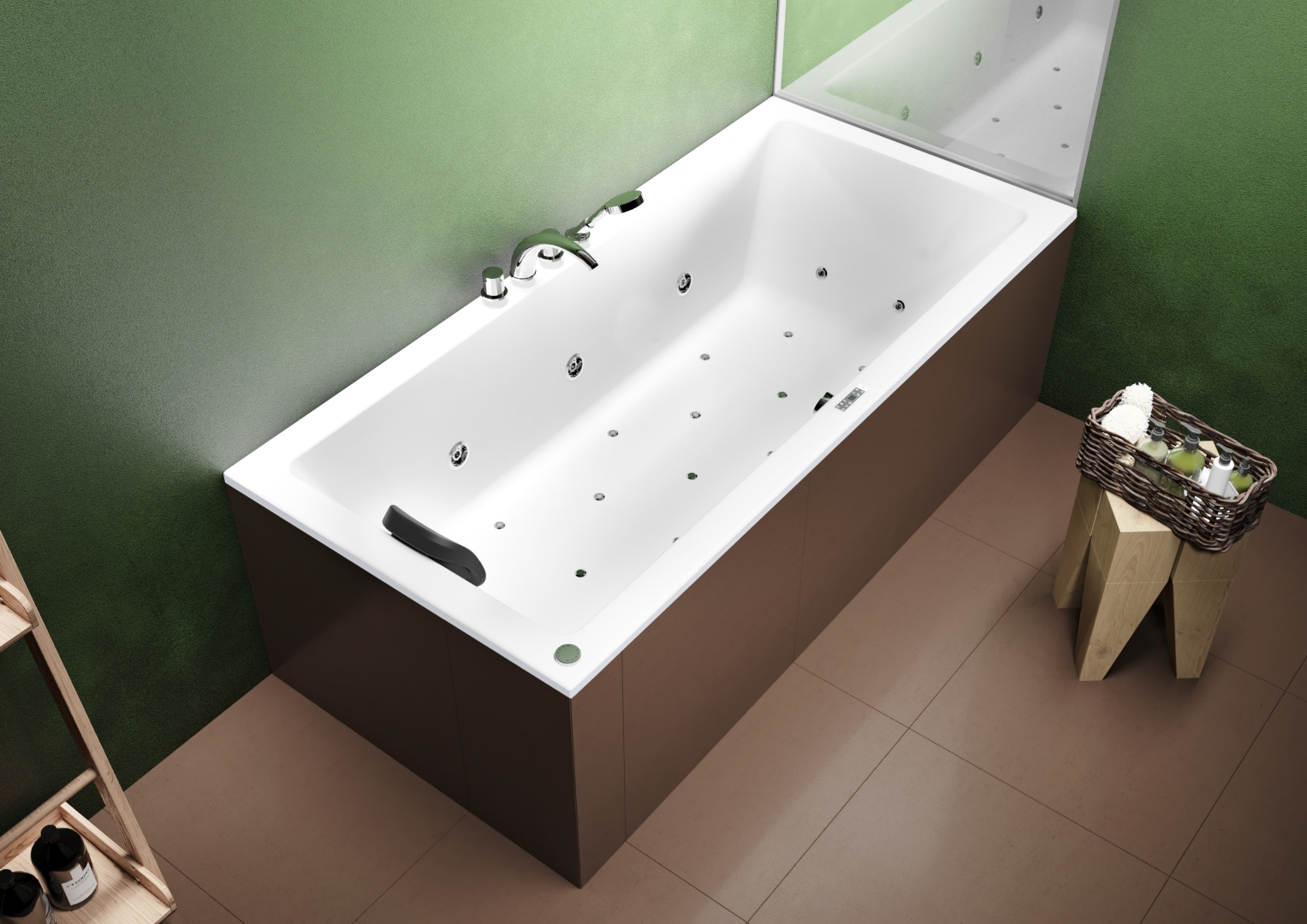 Riho Lusso bubbelbad 180x80cm wit glans met touchbediening, 6   4   2 hydrojets en 11 aerojets